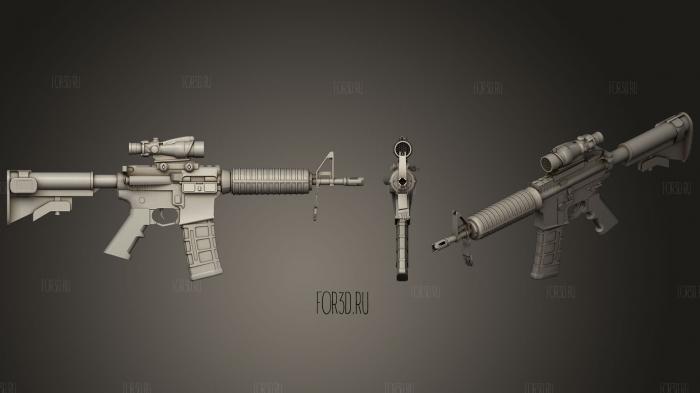 AR 15 style rifle stl model for CNC